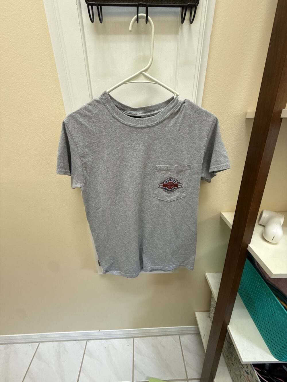 Harley-Davidson Pocket T-Shirt Size S Gray Miracle City Titusville Florida